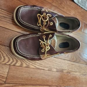 Brown zebra print Sperry